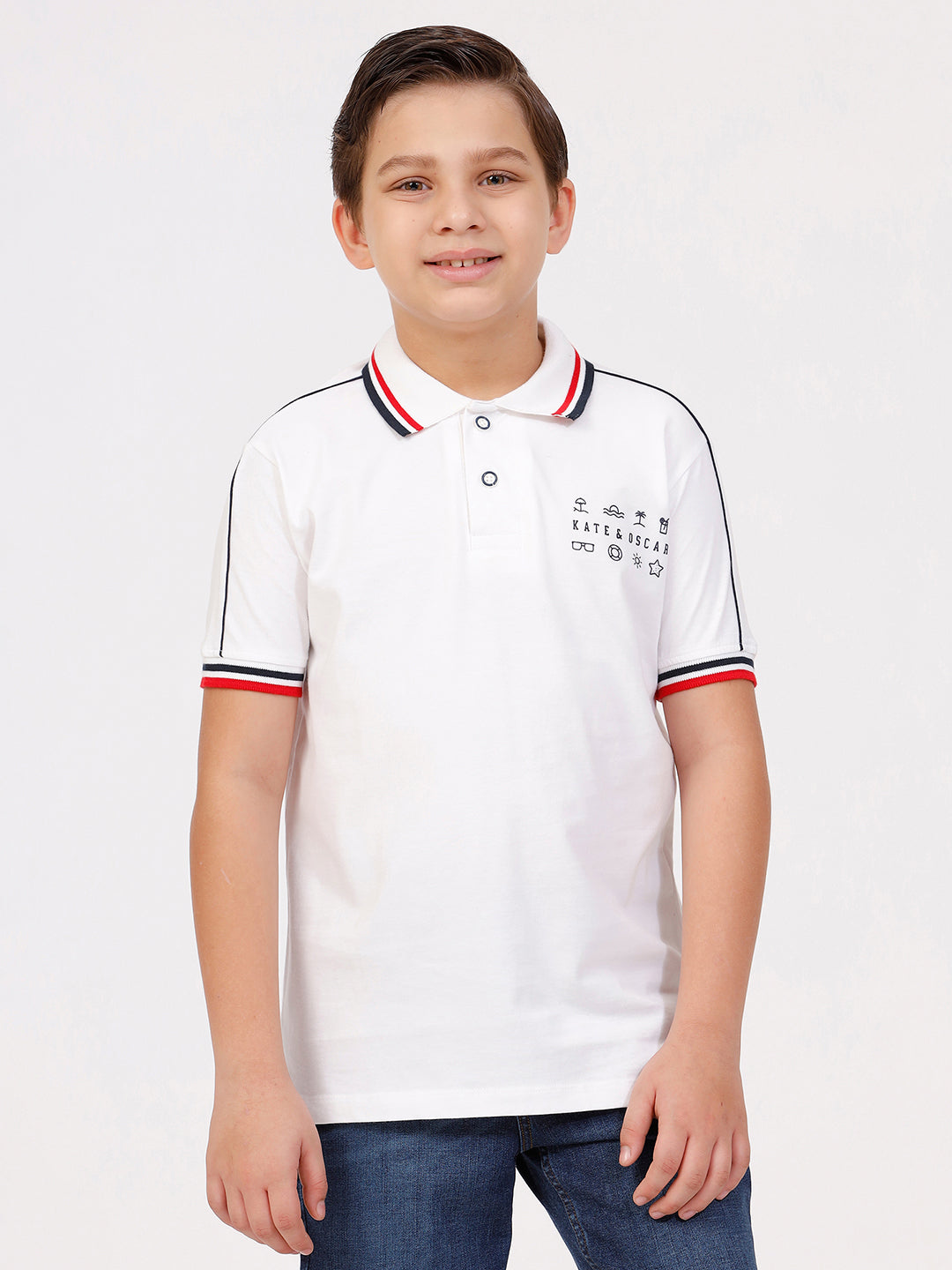 Boys Polo Tshirt with Tipping Collar