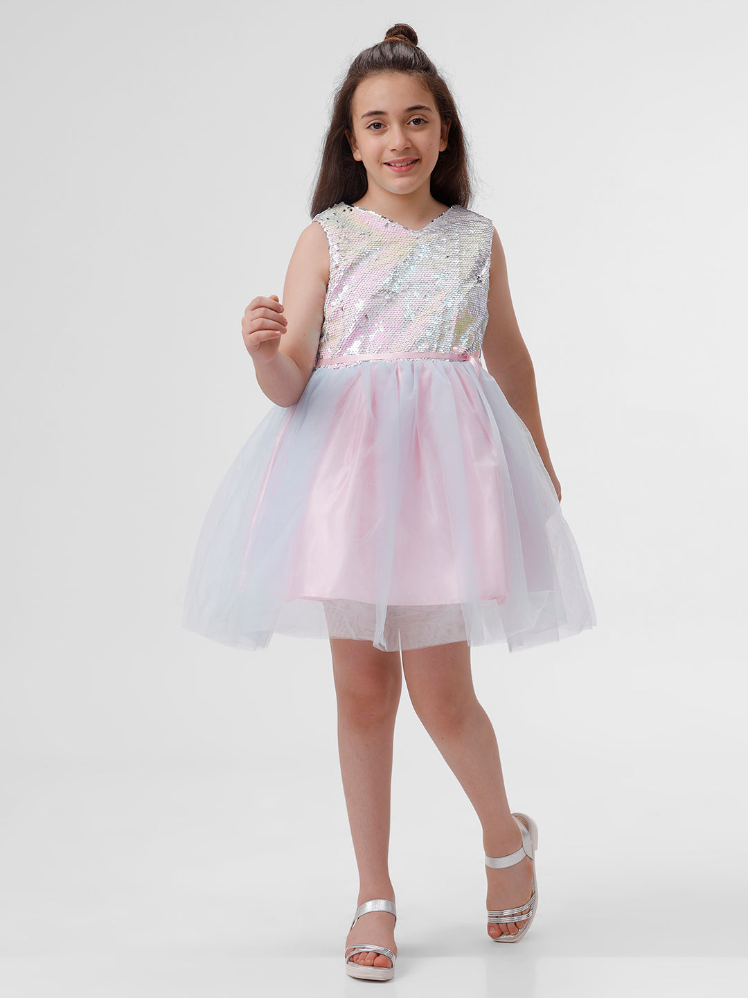 Girls Sequins Mesh dress