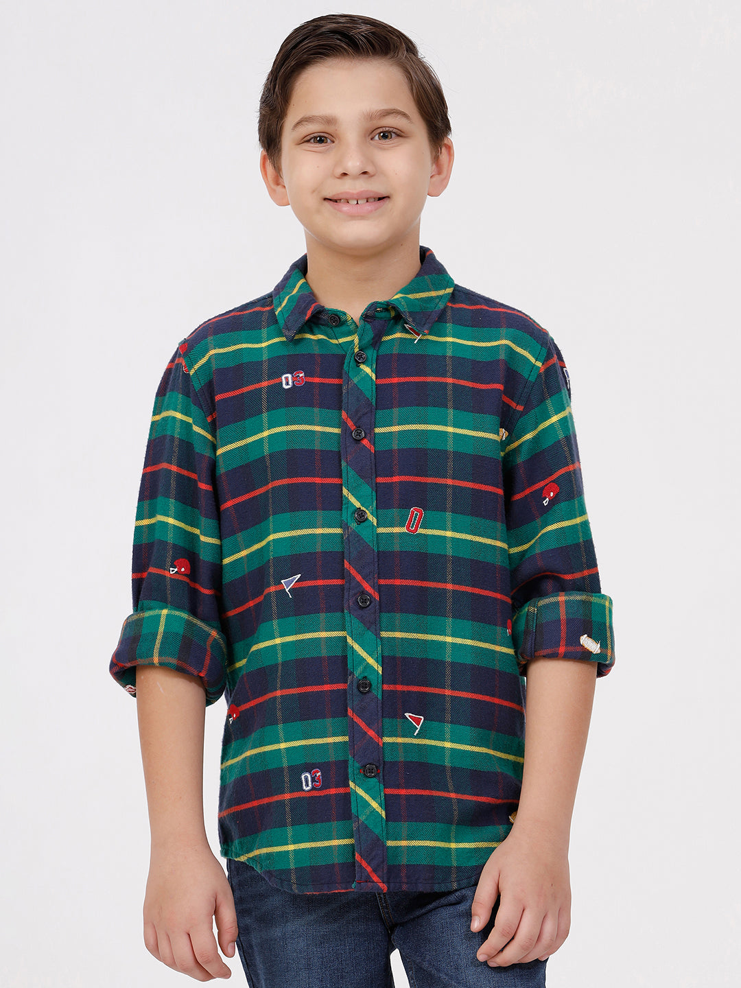 Boys Long Sleeve with All Over Embroidery