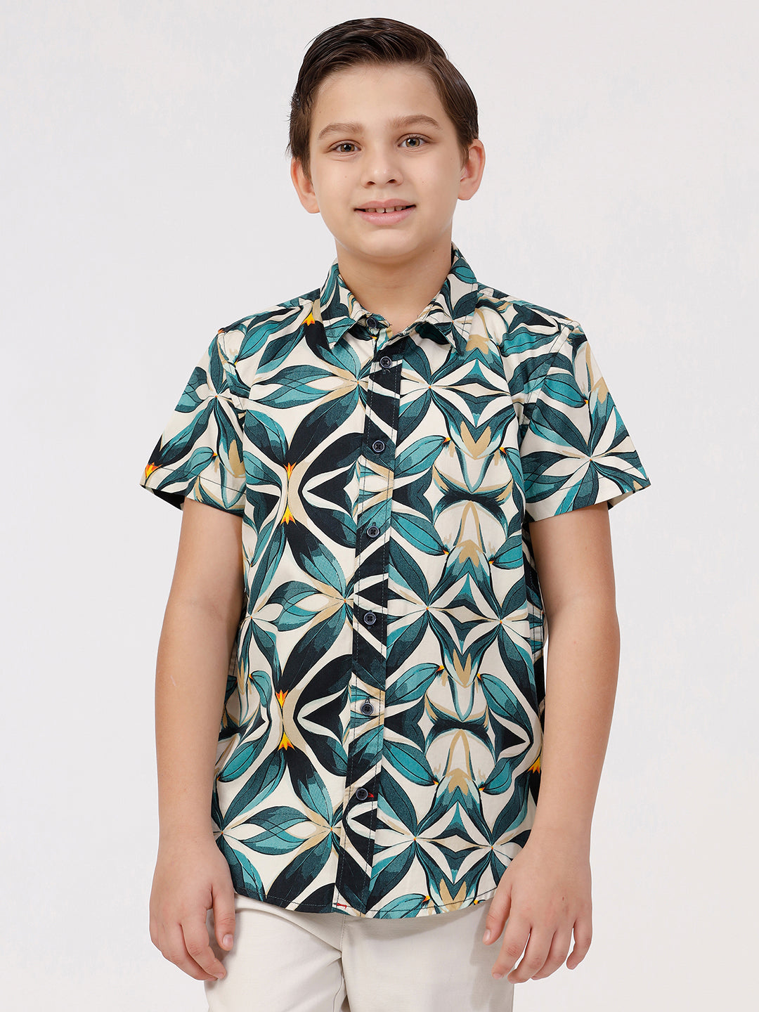 Boys Short Sleeve All Over Printed Shirt