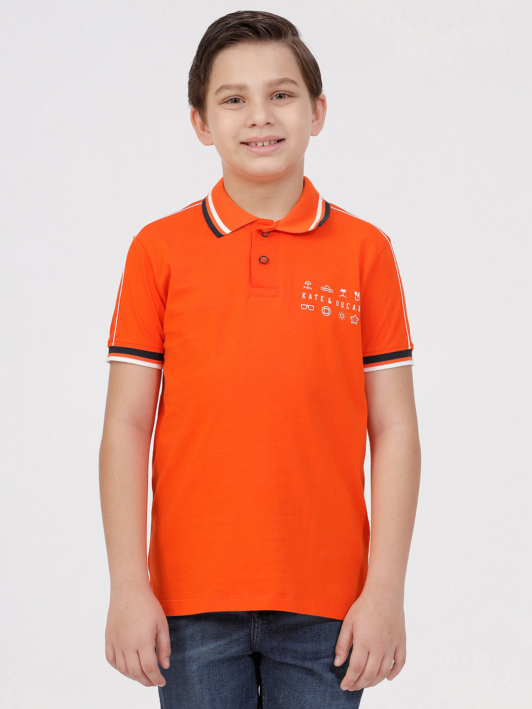 Boys Polo Tshirt with Tipping Collar