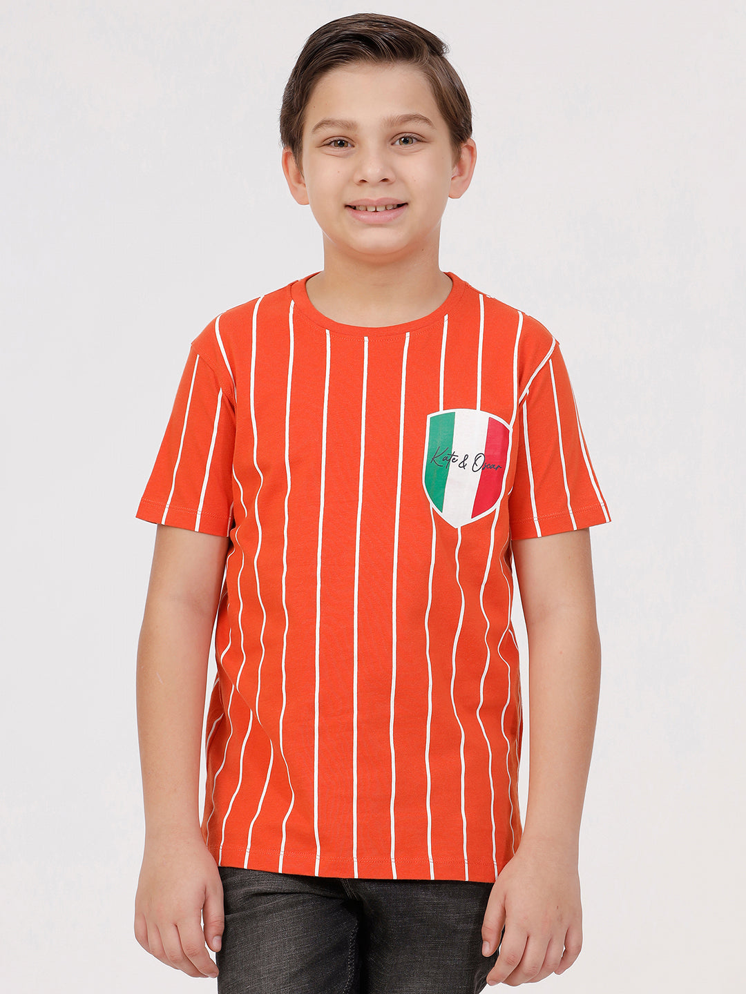 Boys Printed Stripe Tshirt