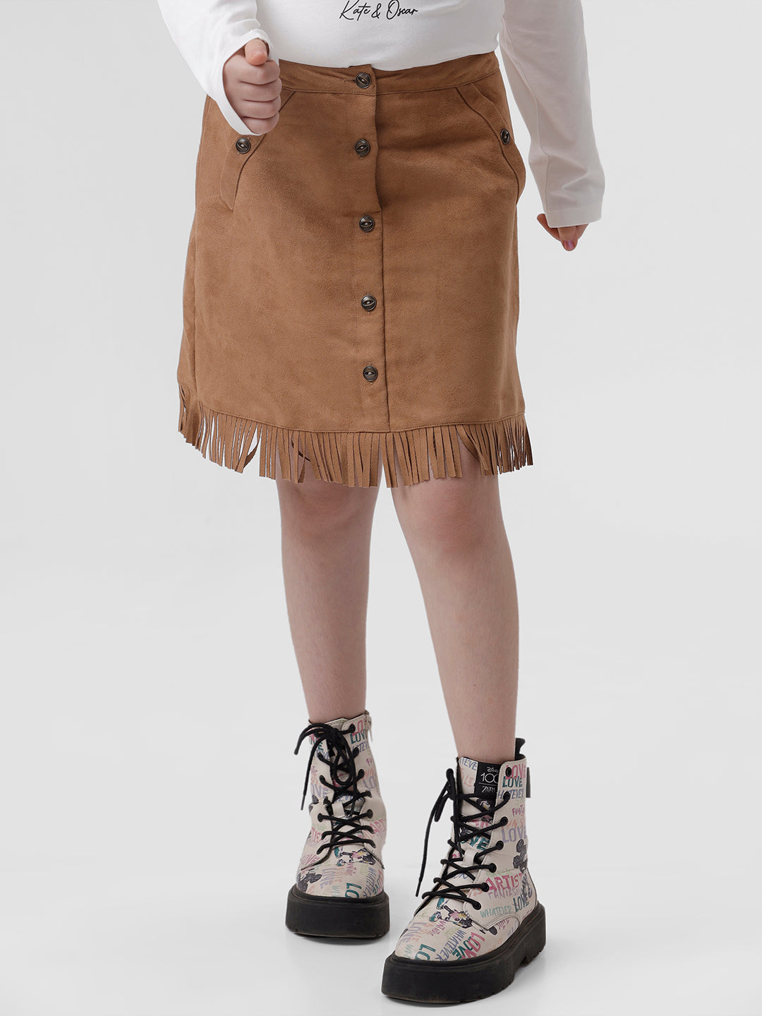 Girls seude look skirt