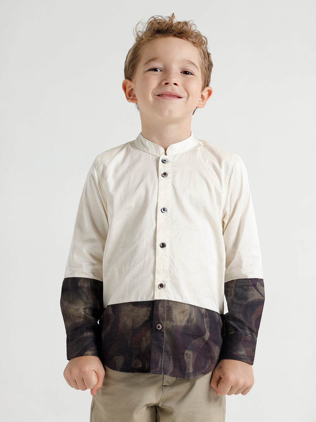 Boys Long sleeve panel shirt