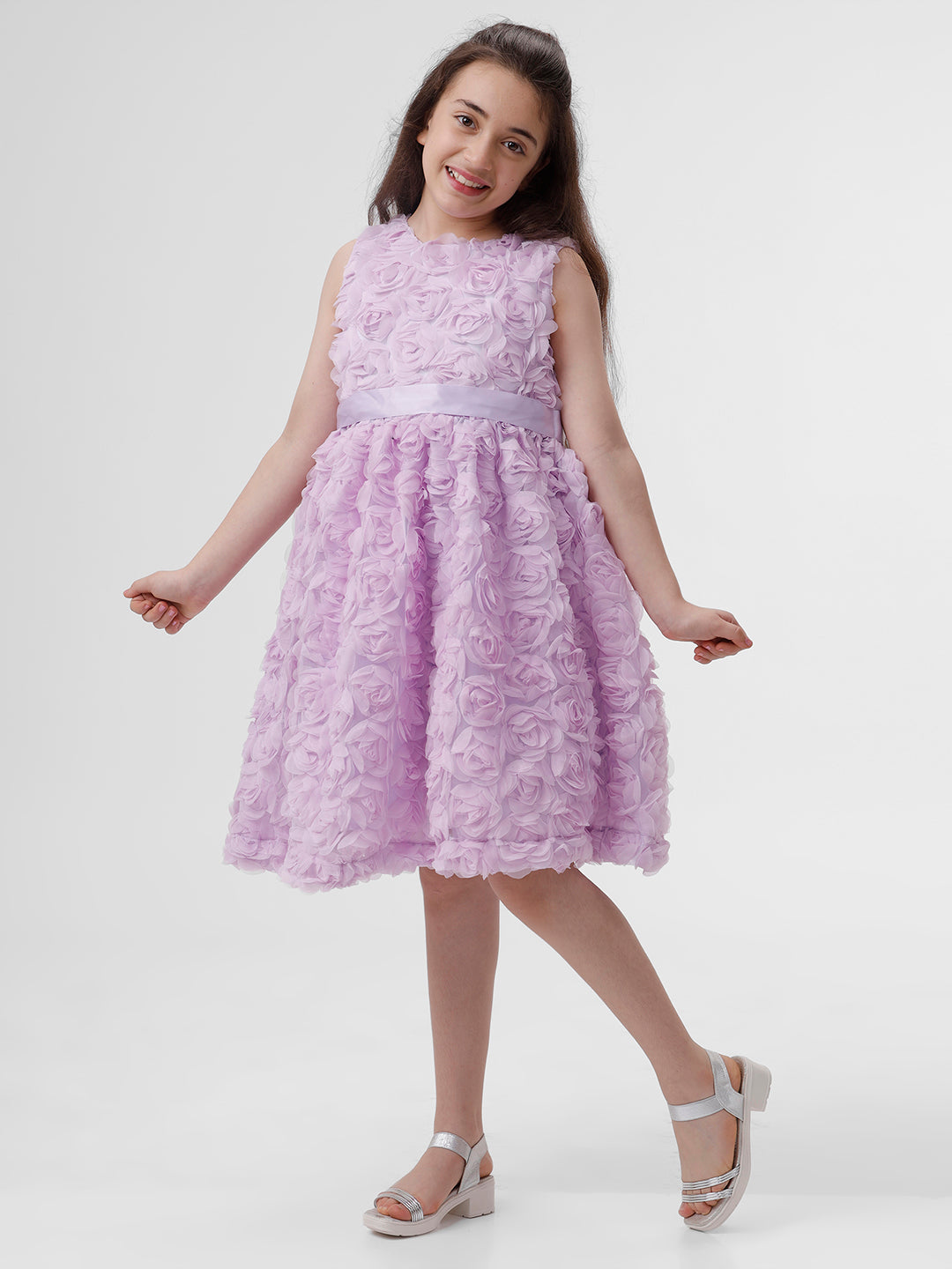 Girls 3D Rose Dress