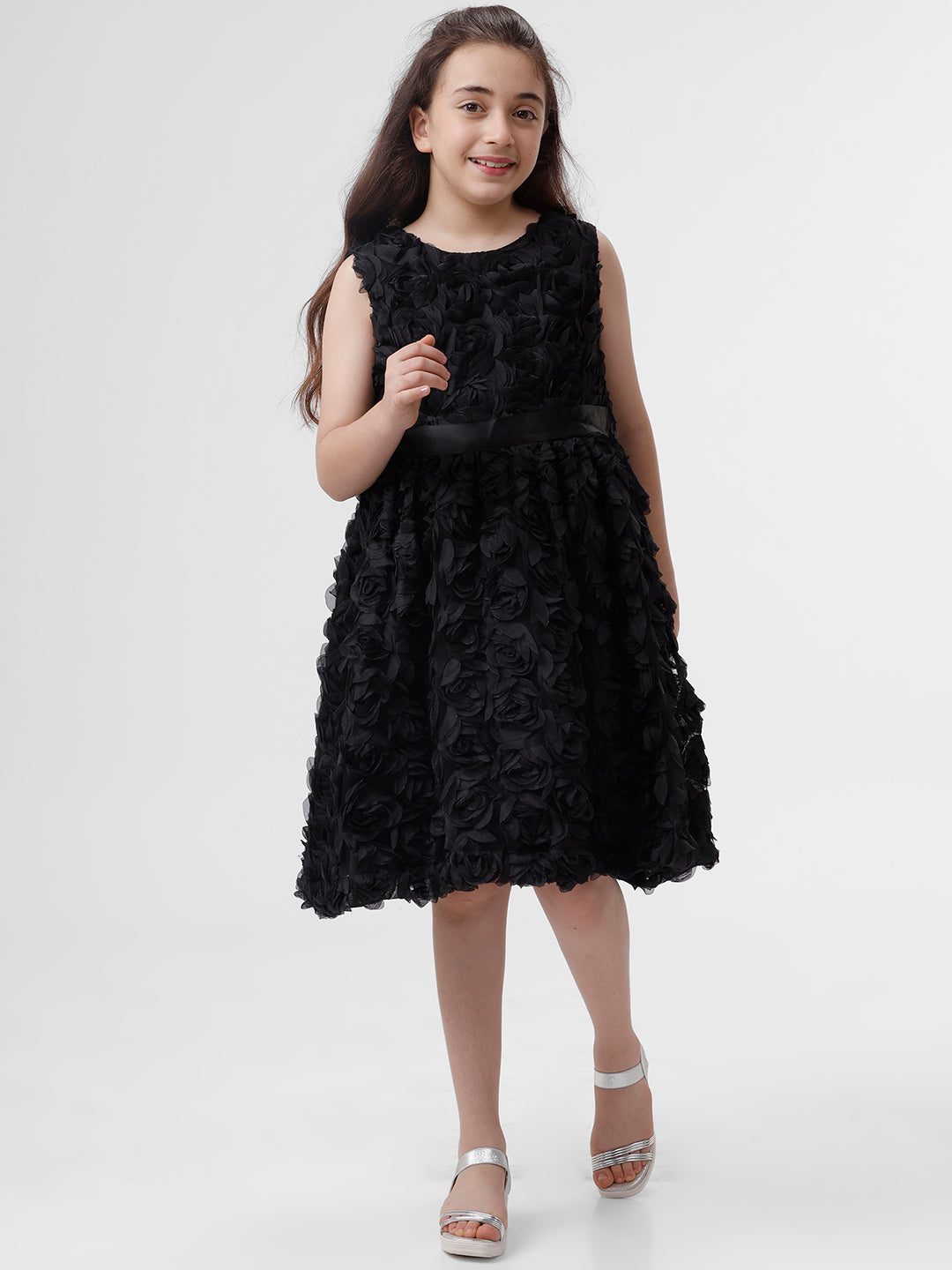 Girls 3D Rose Dress