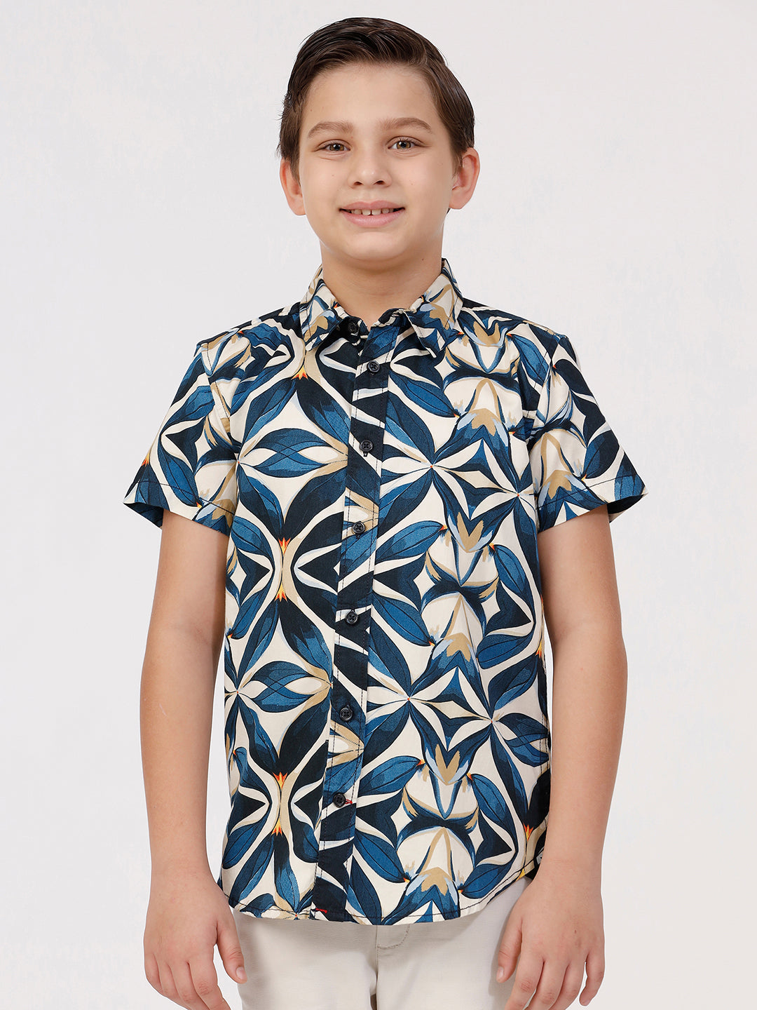 Boys Short Sleeve All Over Printed Shirt