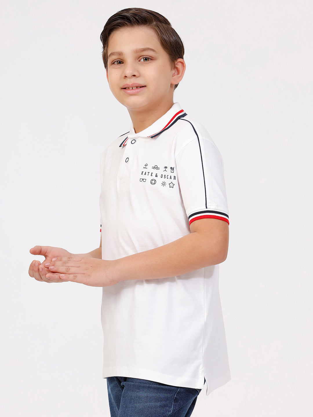 Boys Polo Tshirt with Tipping Collar