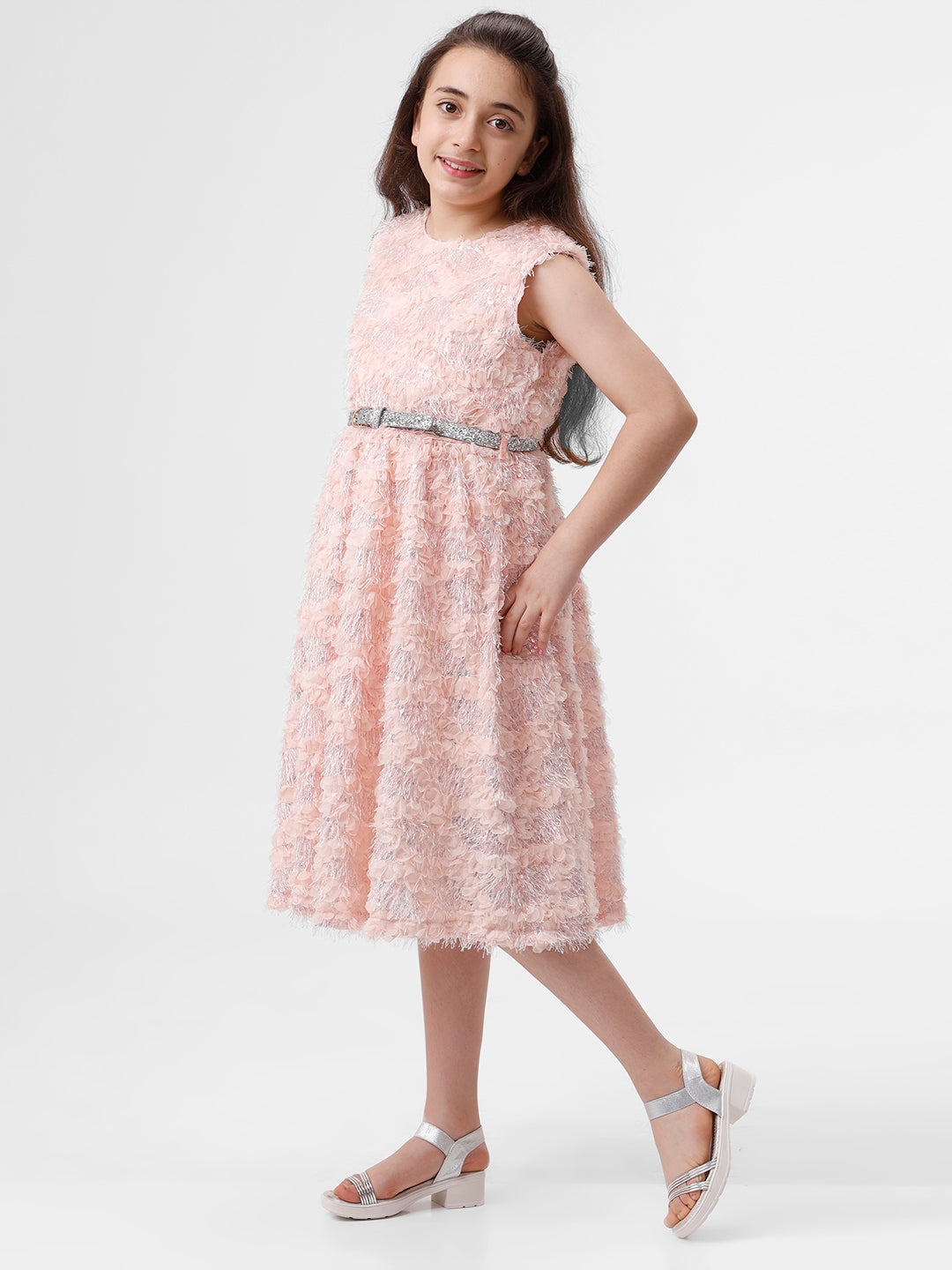 Girls all over 3D embroidered dress
