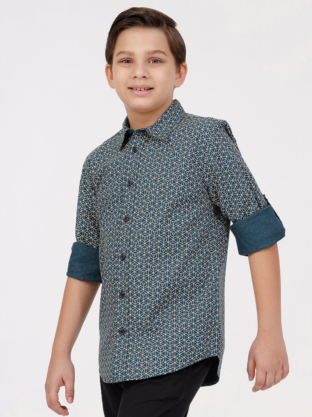 Boys Long Sleeve Printed Shirt