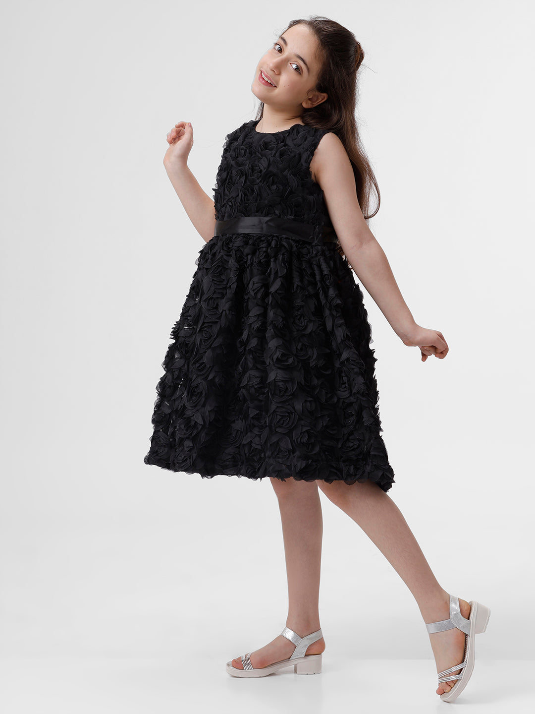 Girls 3D Rose Dress