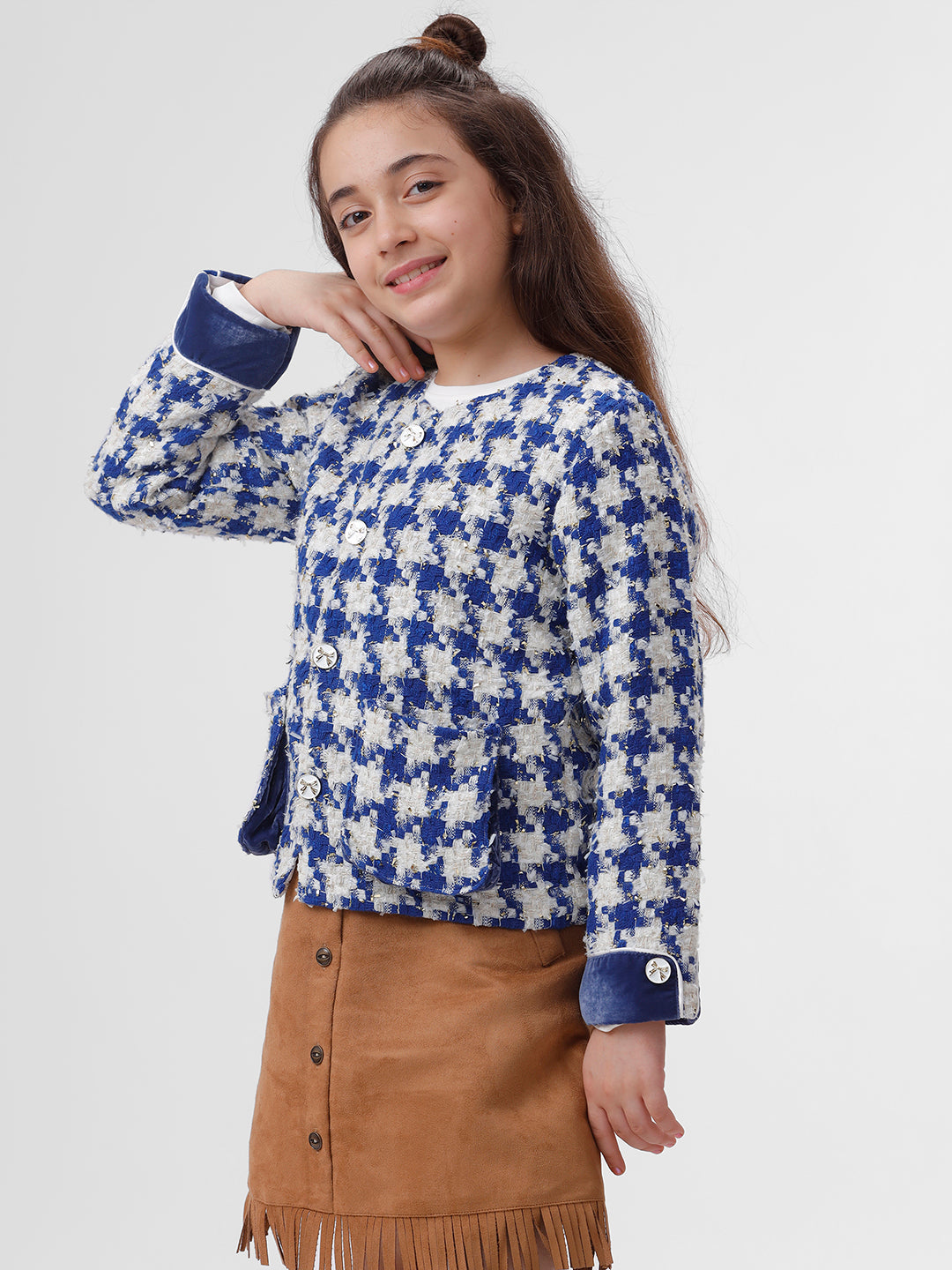 Girls Long sleeve Jacket with Bellow pockets