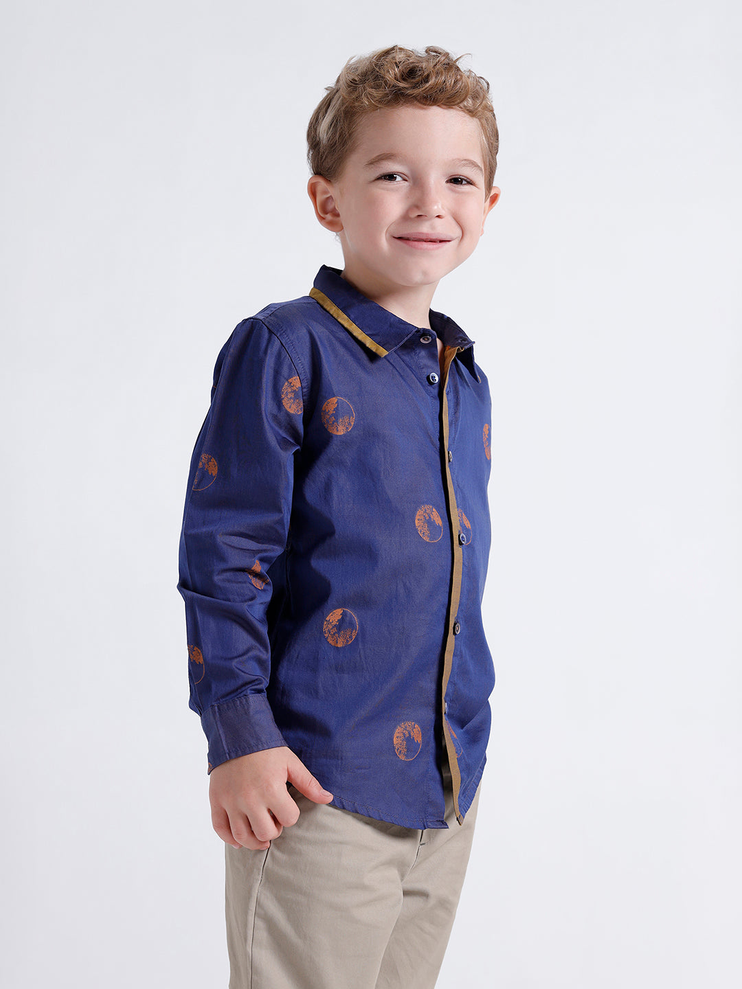 Boys Long sleeve shirt with contrast bomomg