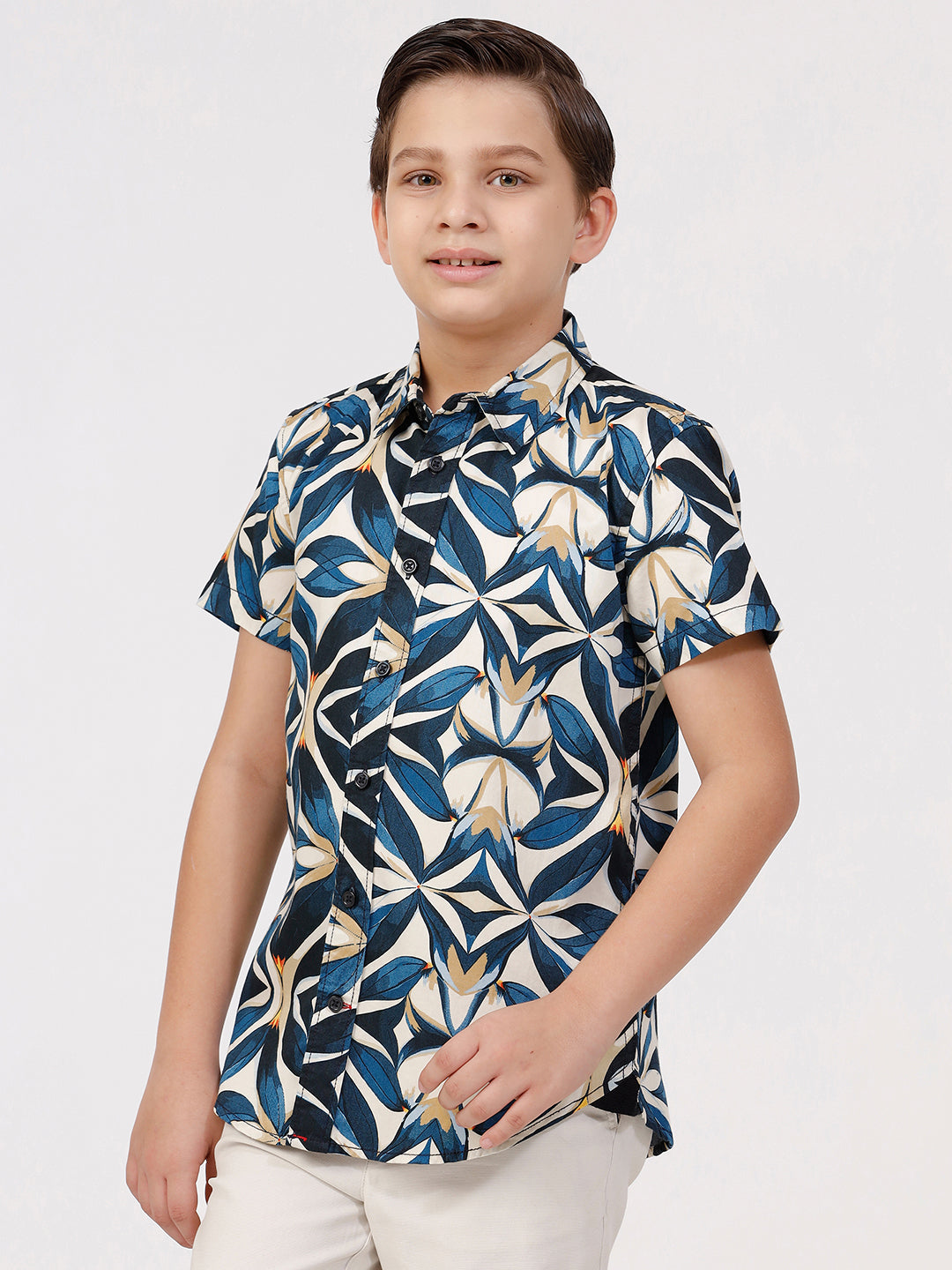 Boys Short Sleeve All Over Printed Shirt