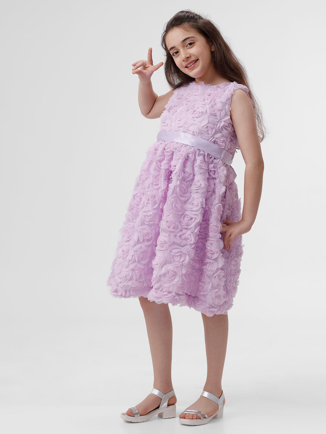 Girls 3D Rose Dress