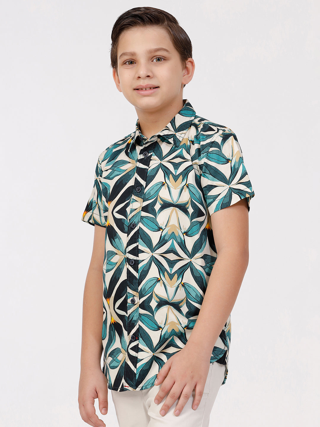 Boys Short Sleeve All Over Printed Shirt