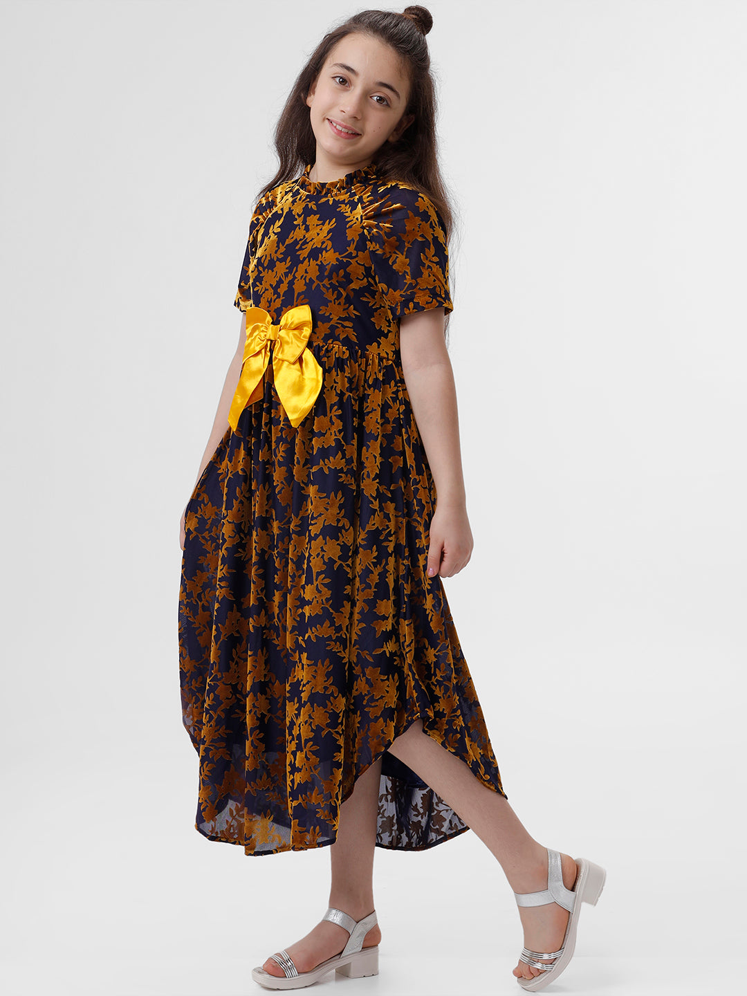 Girls All over printed Velour dress