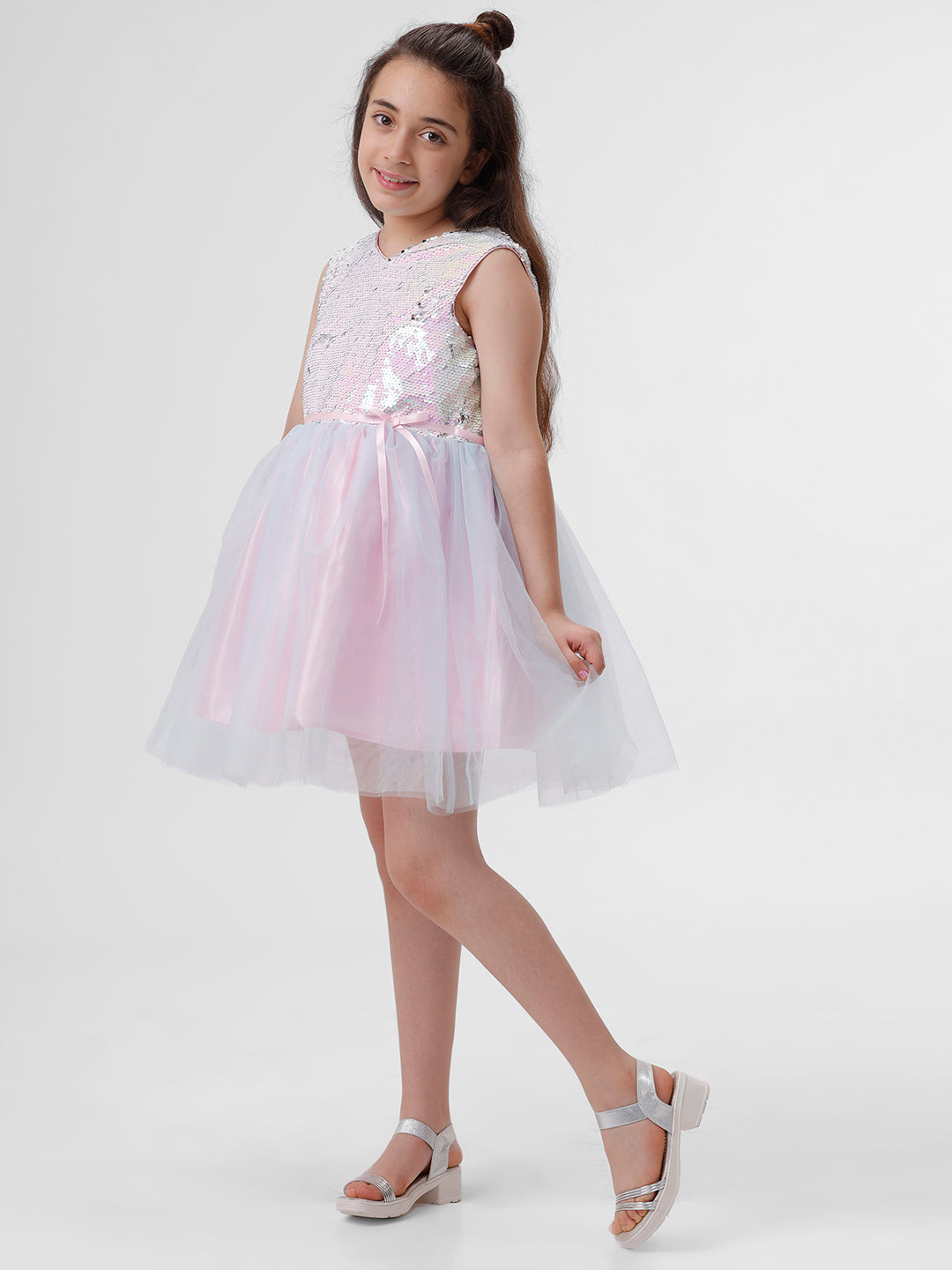Girls Sequins Mesh dress