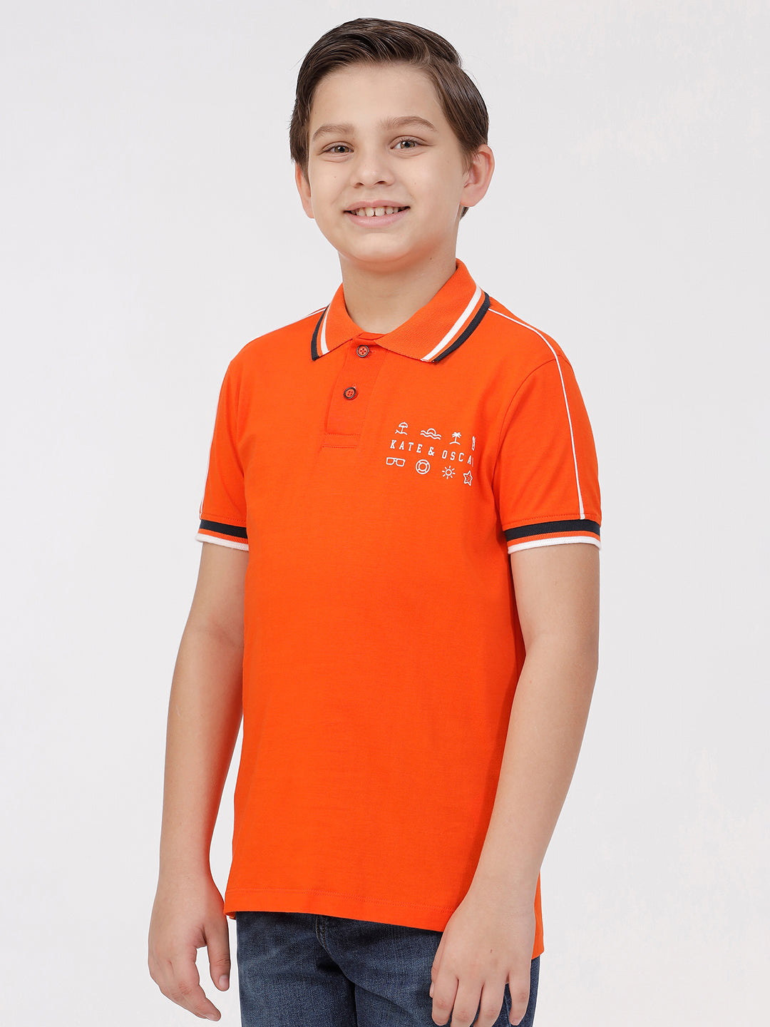 Boys Polo Tshirt with Tipping Collar