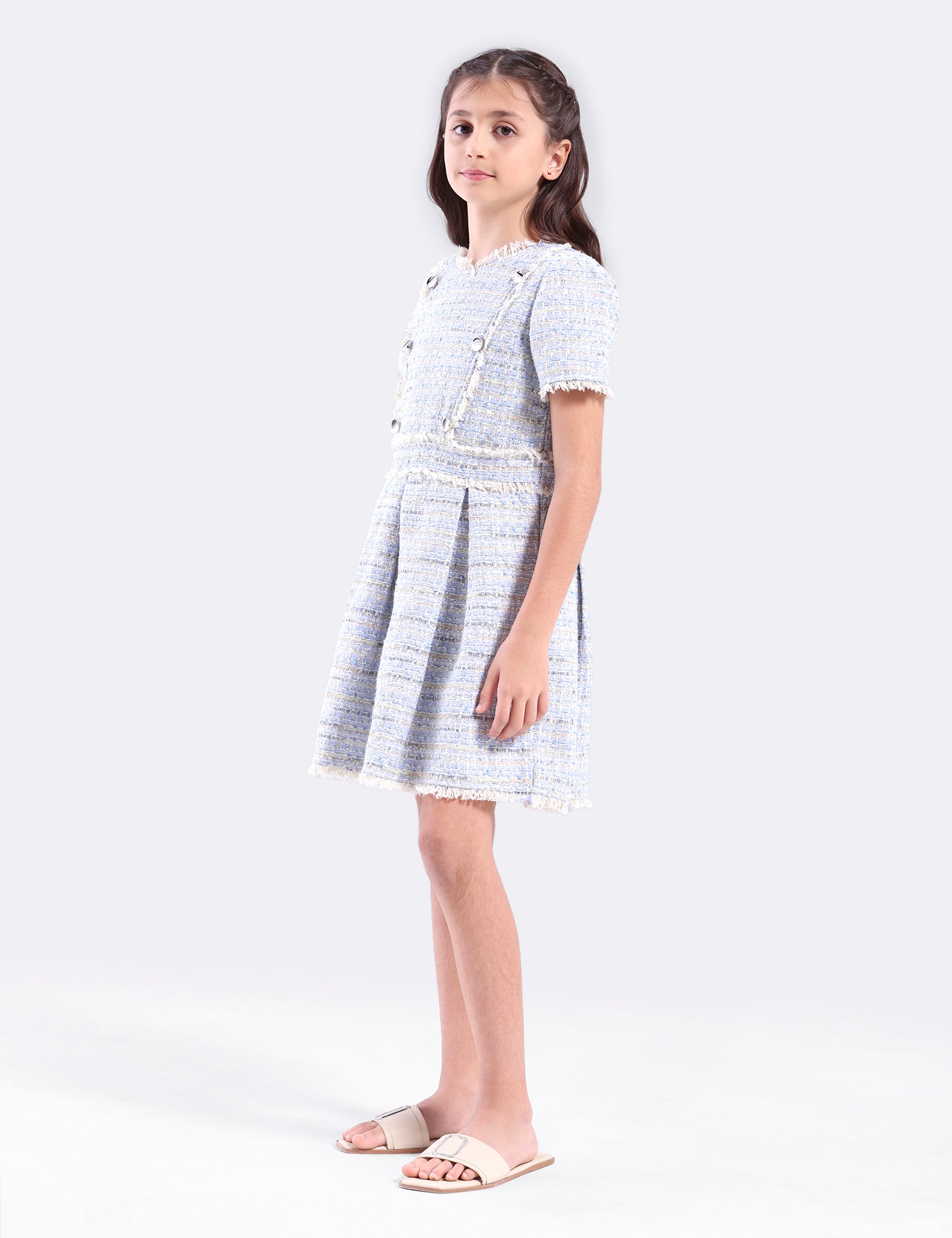 Girls Dress with fancy buttons