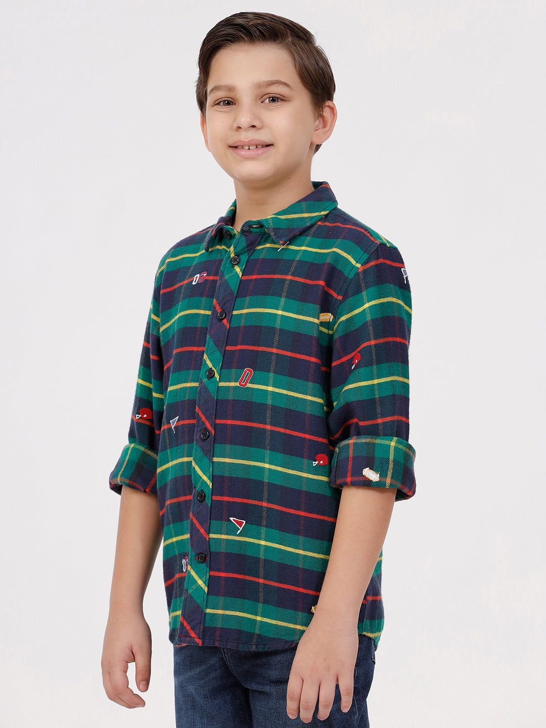 Boys Long Sleeve with All Over Embroidery