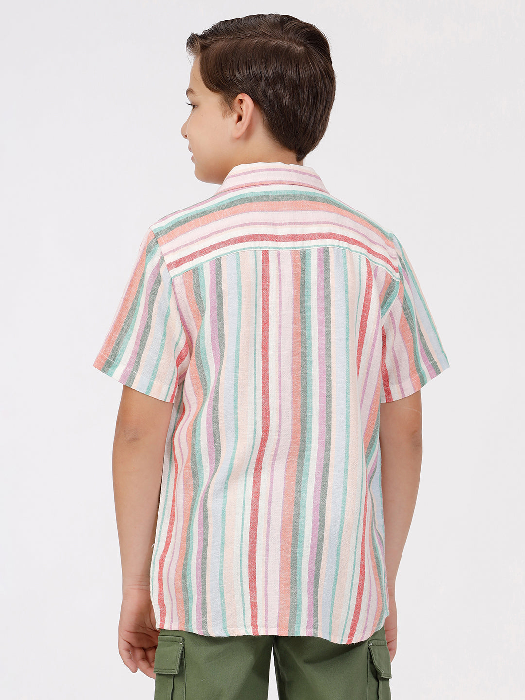 Boys Short Sleeve Shirt with Truck Embroidery