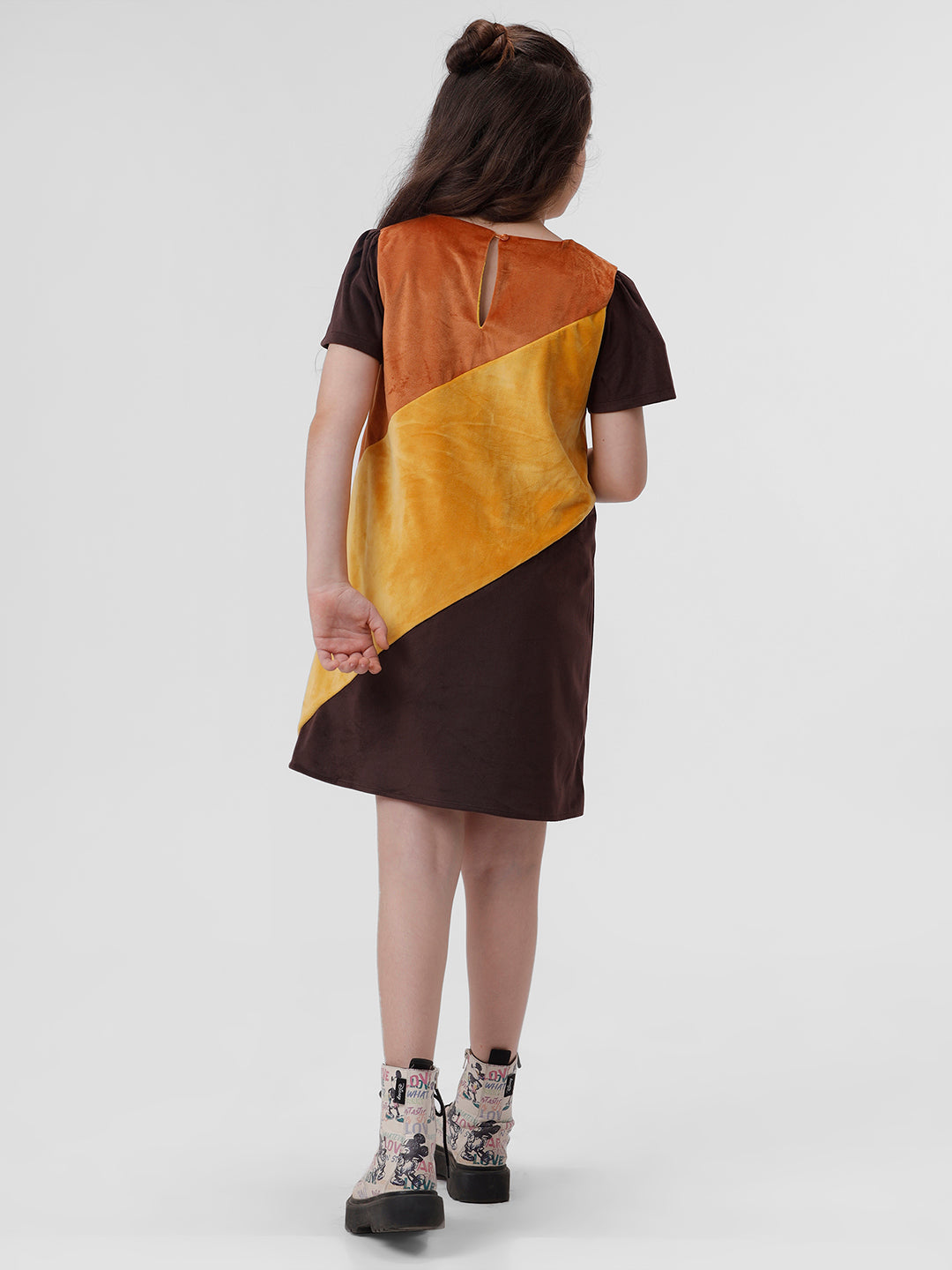 Girls Diagonal Panelled dress