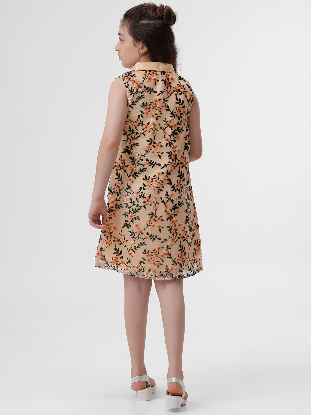 Girls Contrast Bow Dress