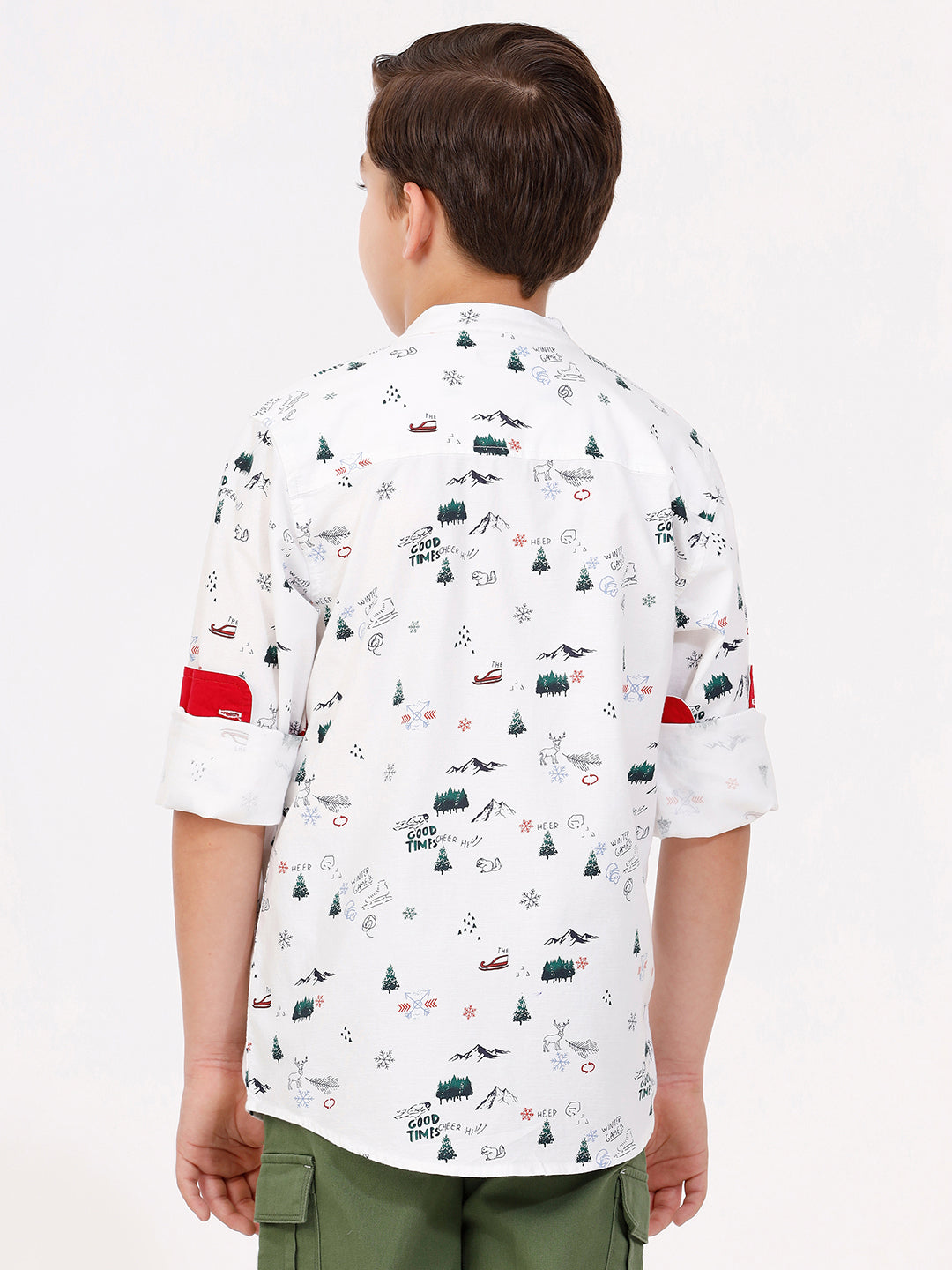 Boys Long Sleeve All Over Printed Shirt