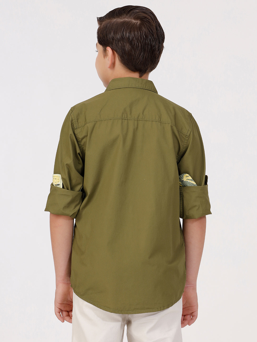 Boys Long Sleeve Shirt with Contrast welt Pocket
