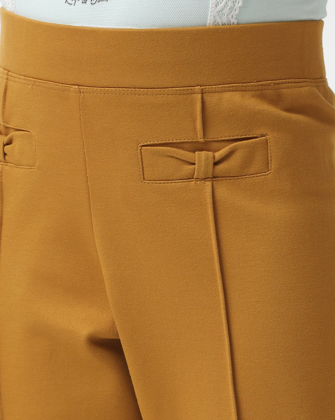 Girls Button Cuff Ponte