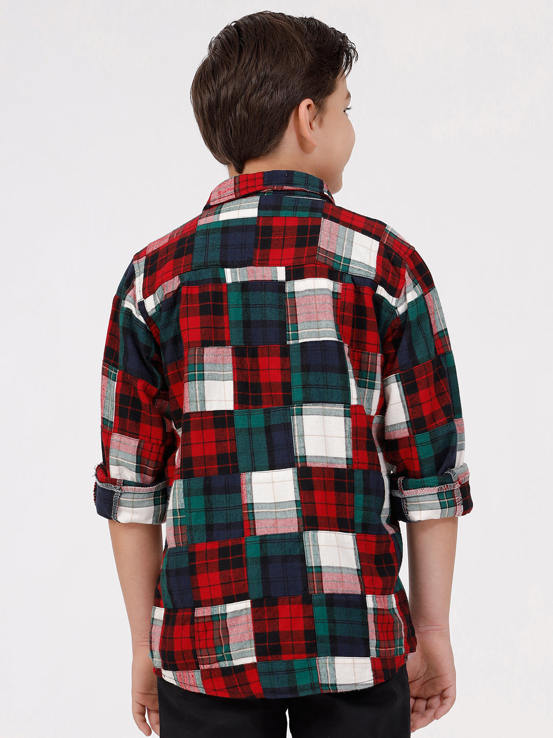 Boys Long Sleeve patchwork Shirt