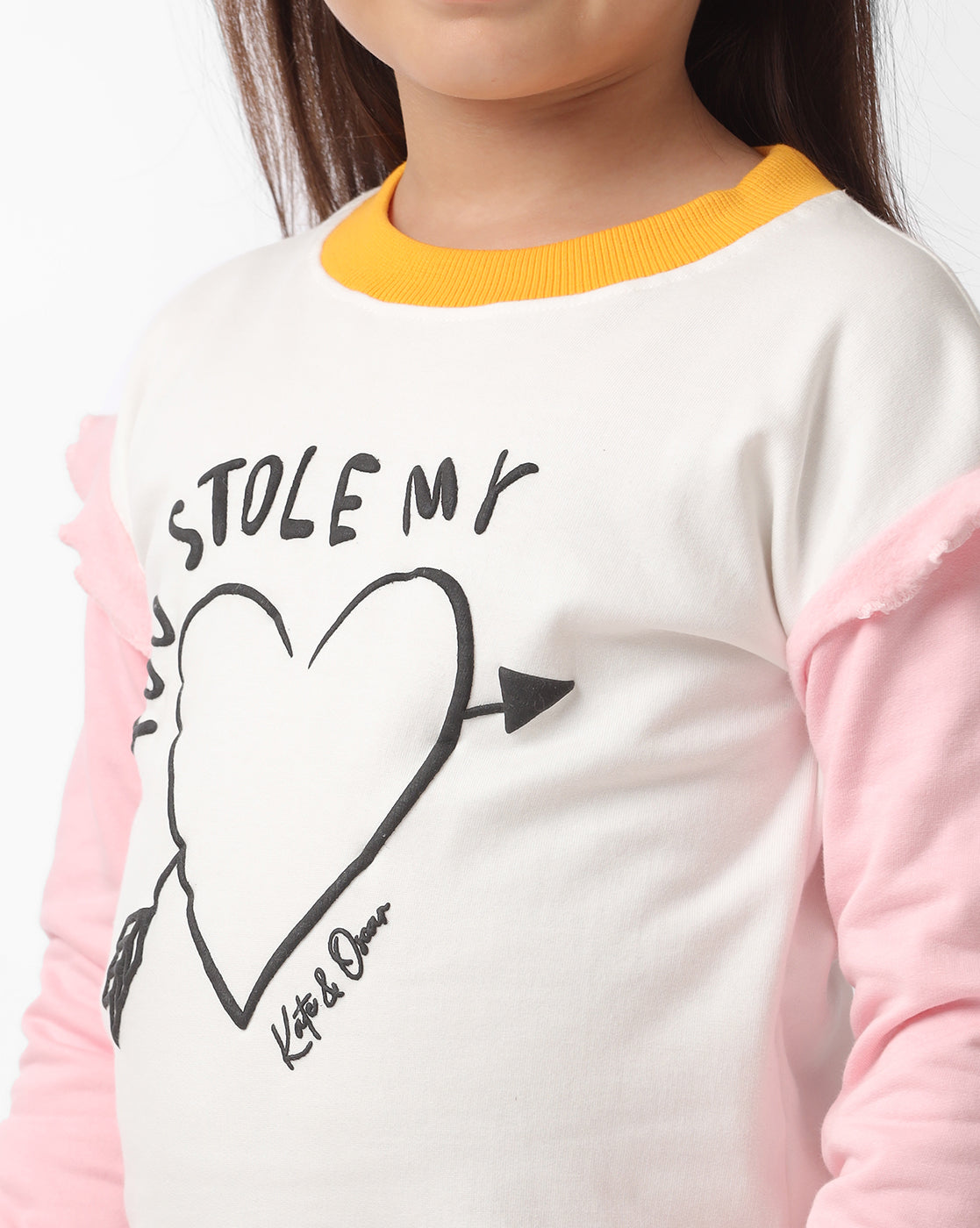 Girls heart printed sweatshirt