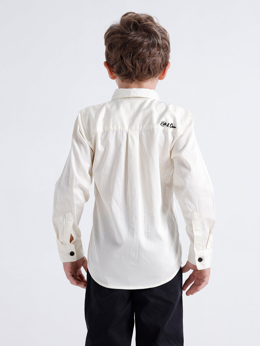 Boys long sleeve shirt with double pockets and Bow