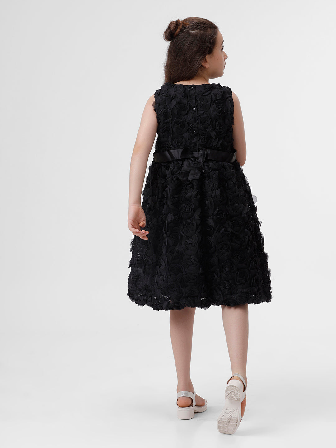 Girls 3D Rose Dress