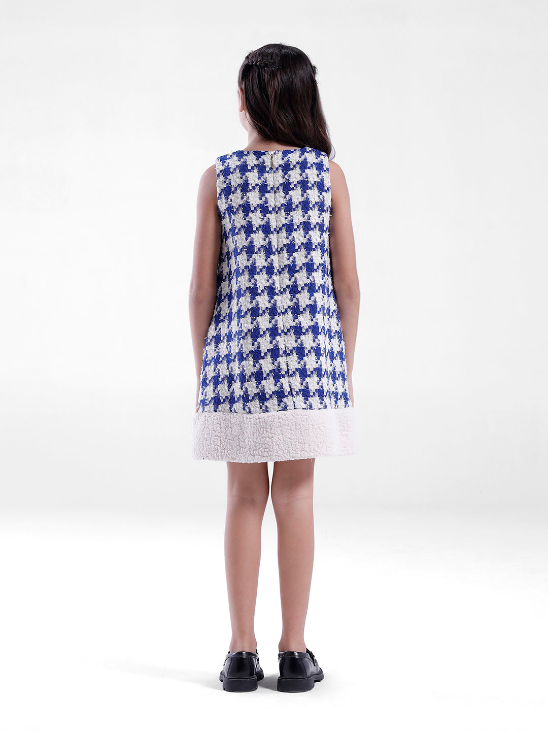 Girls Dress with fur hem panel