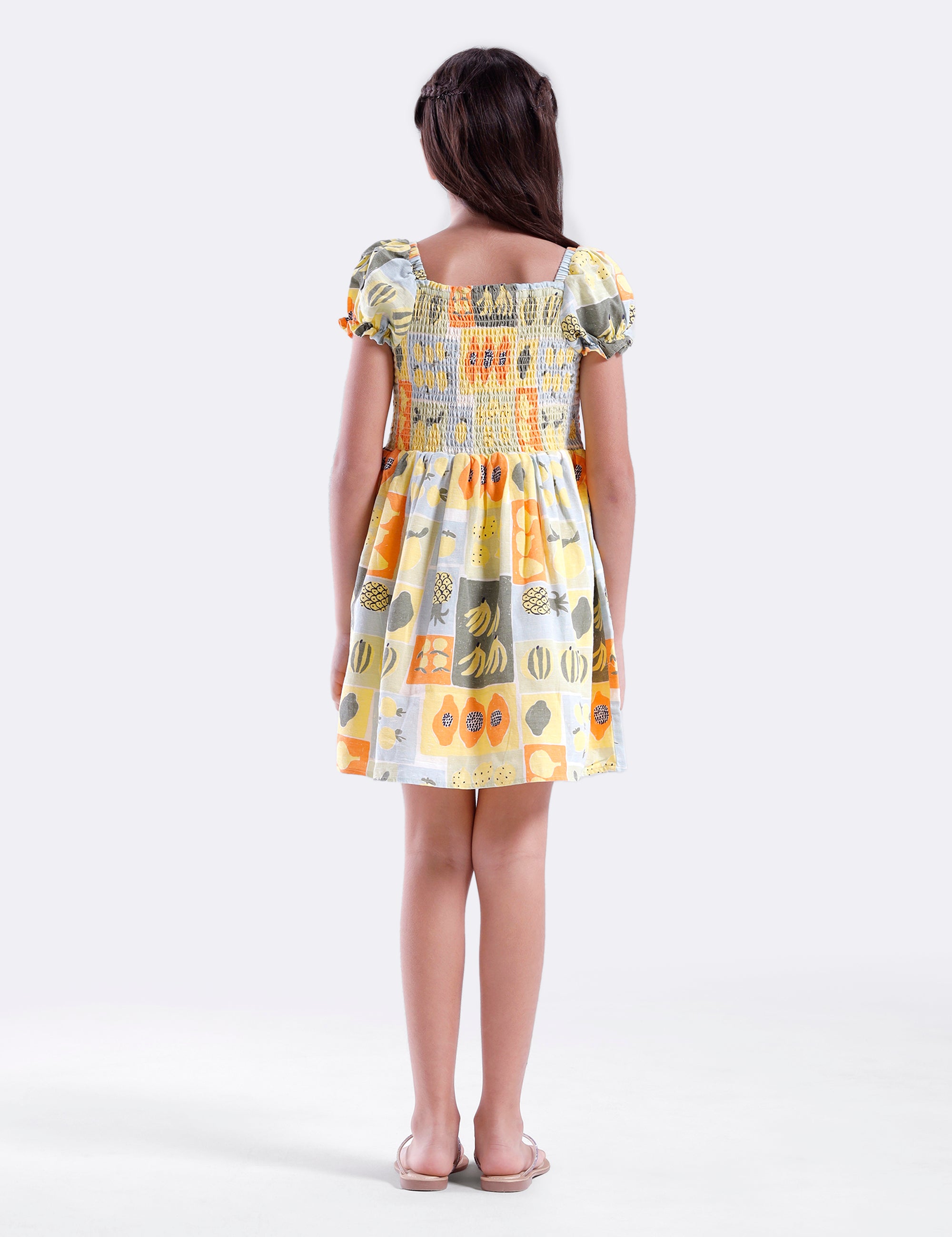 Girls dress with smocking bodice