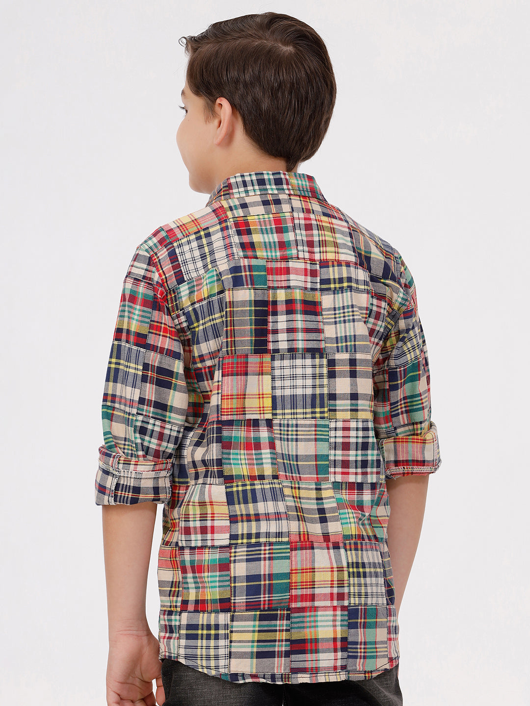 Boys Long Sleeve patchwork Shirt