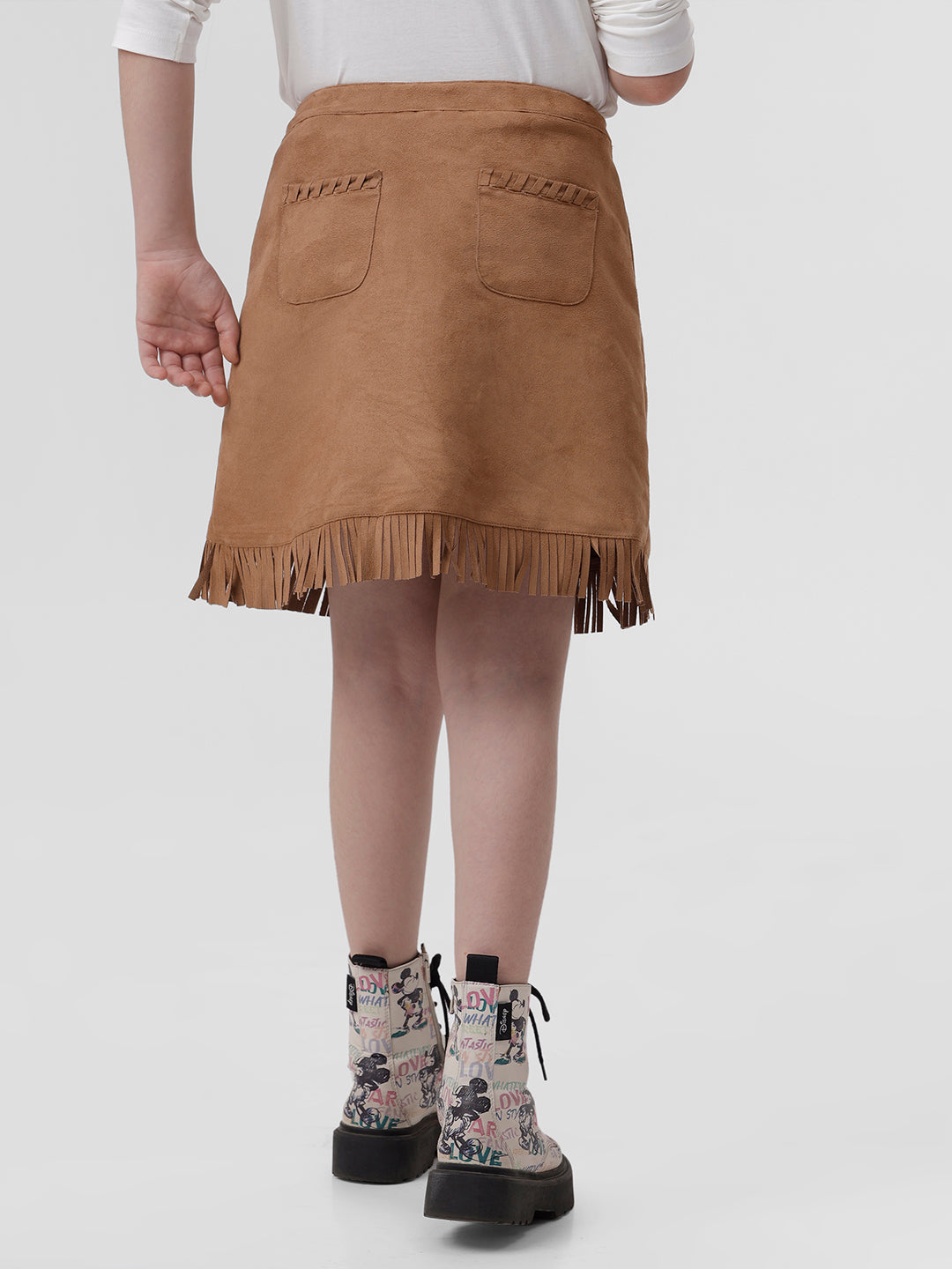Girls seude look skirt