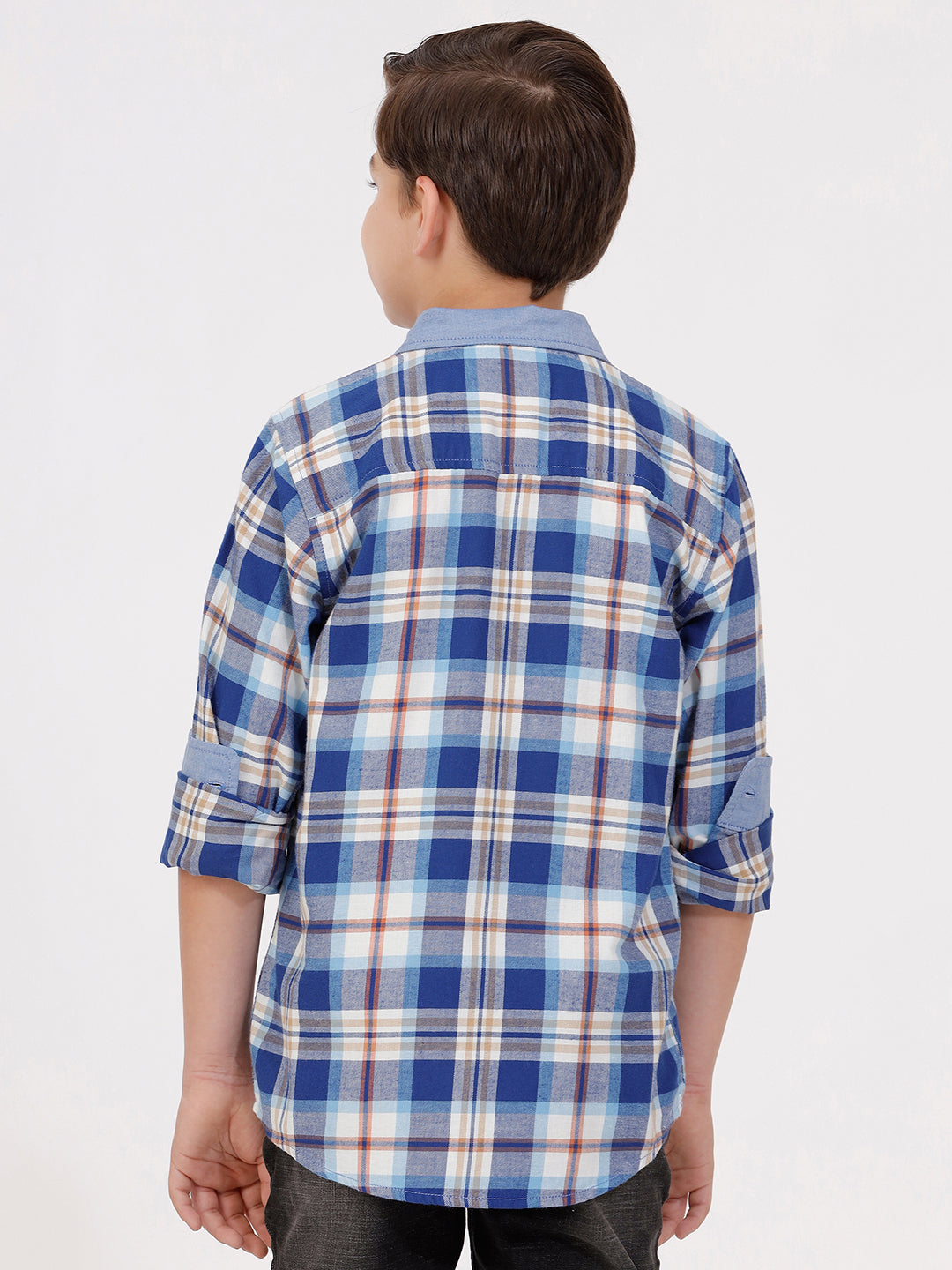 Boys Long Sleeve Shirt with Contrast Placket and Cuff