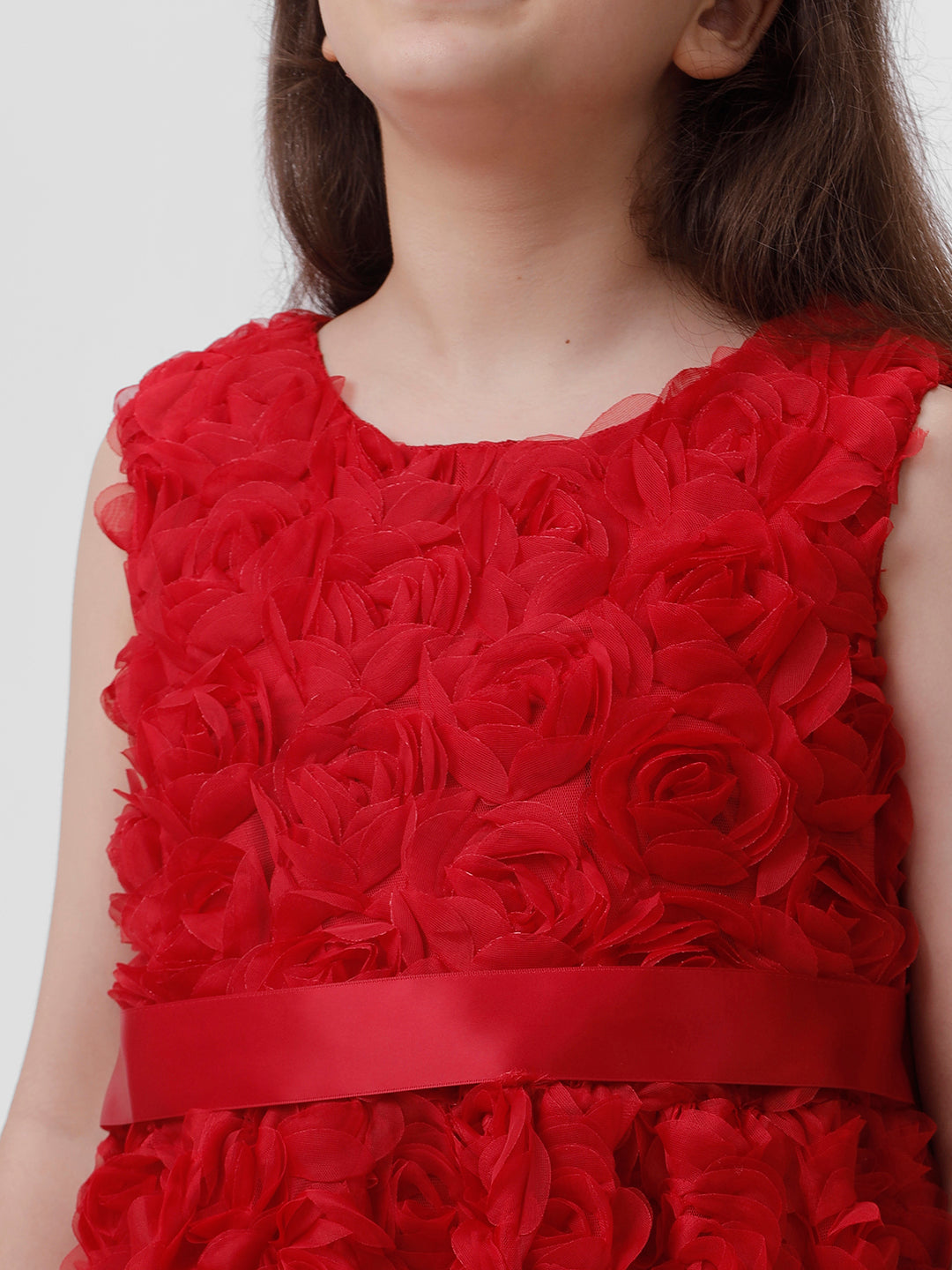 Girls 3D Rose Dress
