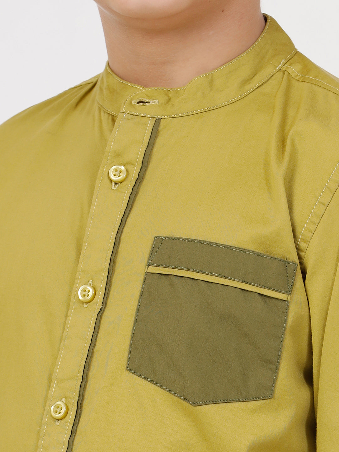 Boys Long Sleeve Shirt with Contrast Pocket