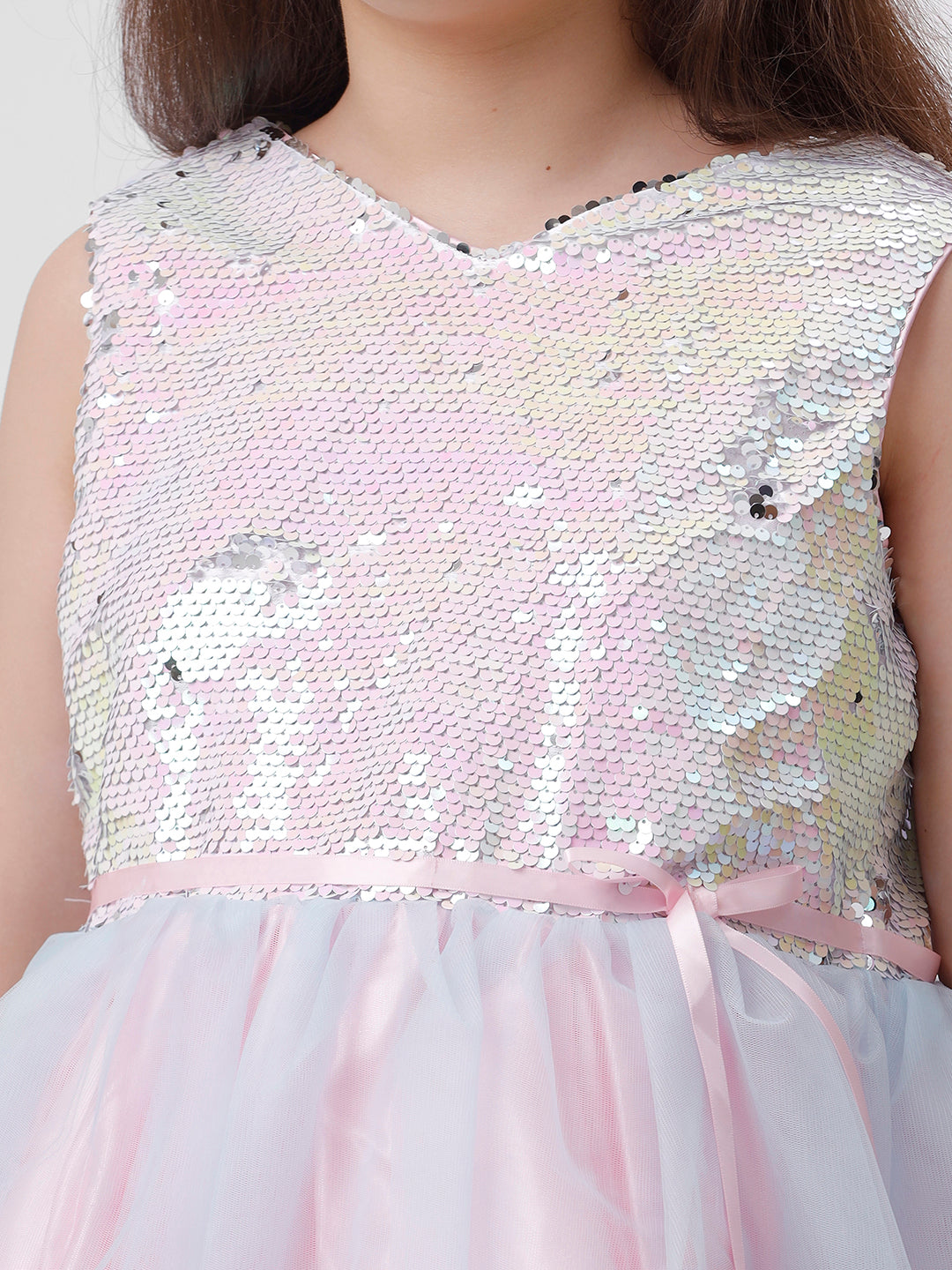 Girls Sequins Mesh dress