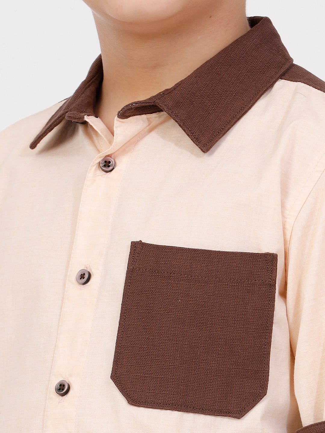 Boys Long Sleeve Shirt with Giraffe Embroidery