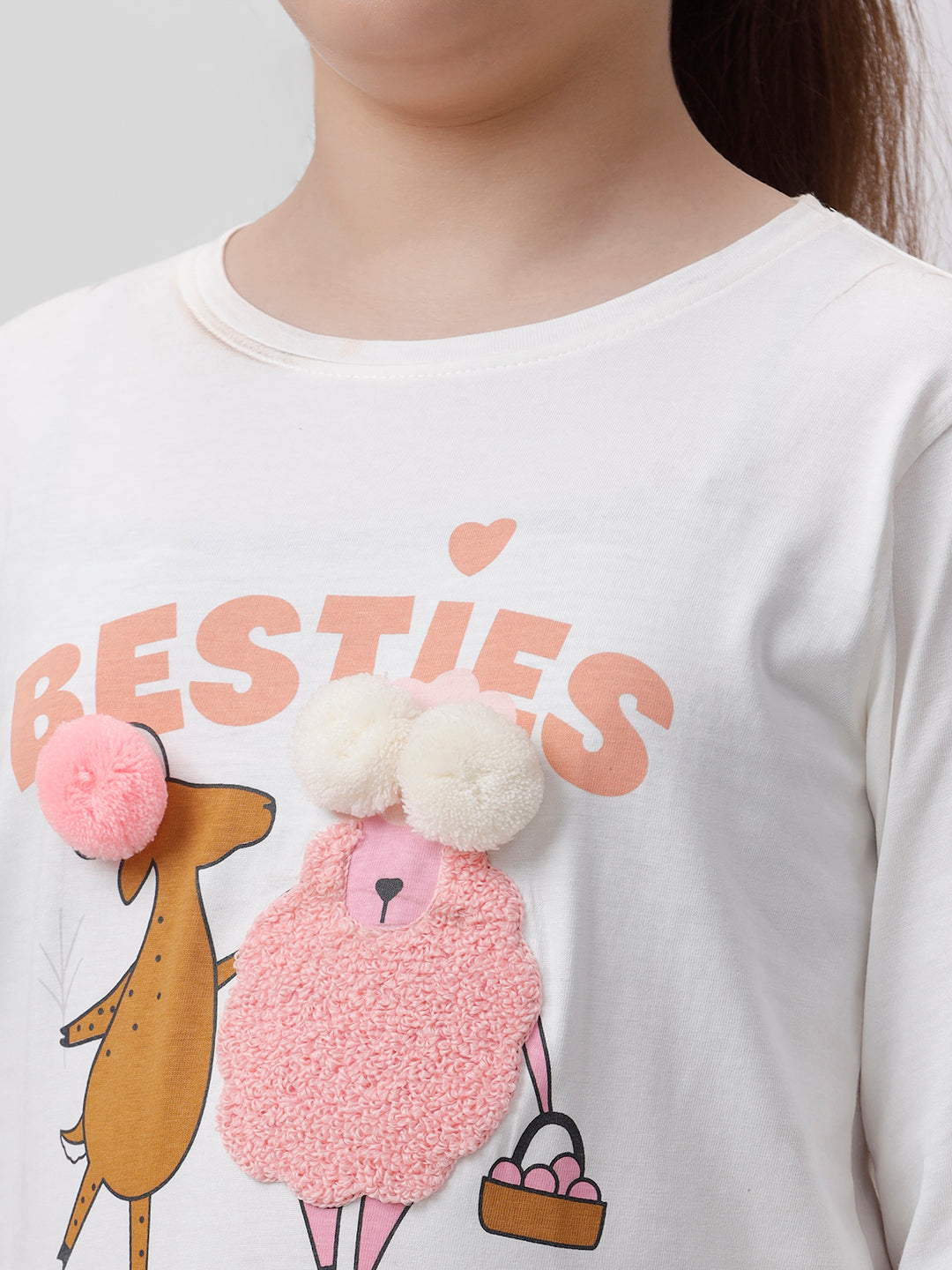 Girls pom pom Tees