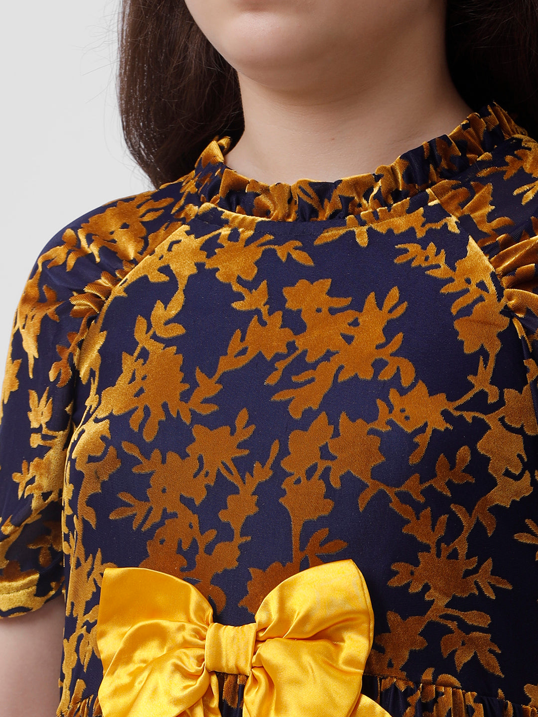 Girls All over printed Velour dress