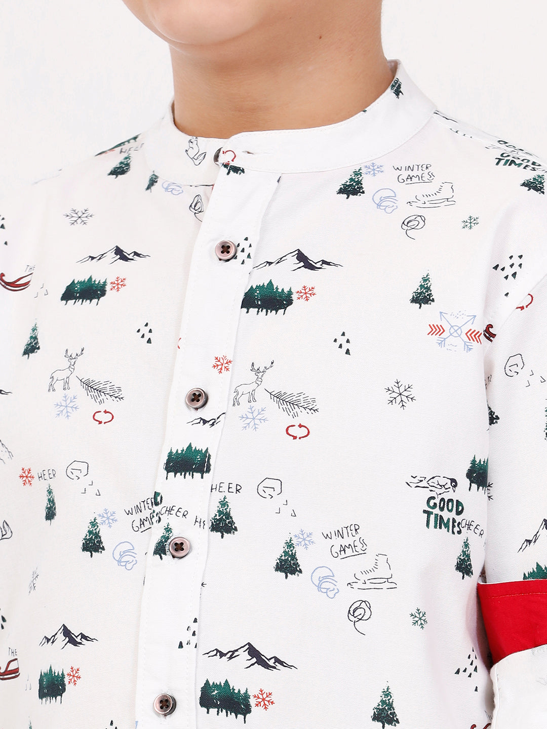 Boys Long Sleeve All Over Printed Shirt