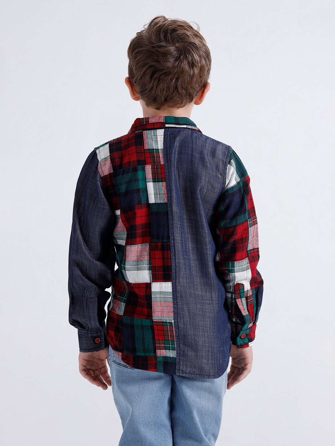 Boys Long sleeve shirt with contrast panels