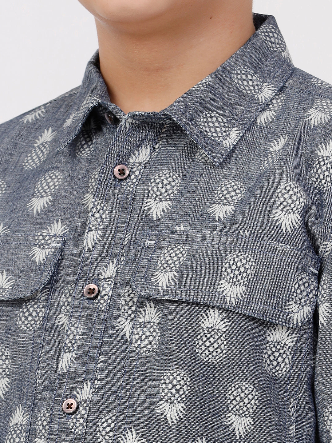 Boys Long Sleeve Shirt with Double Pocket Flap