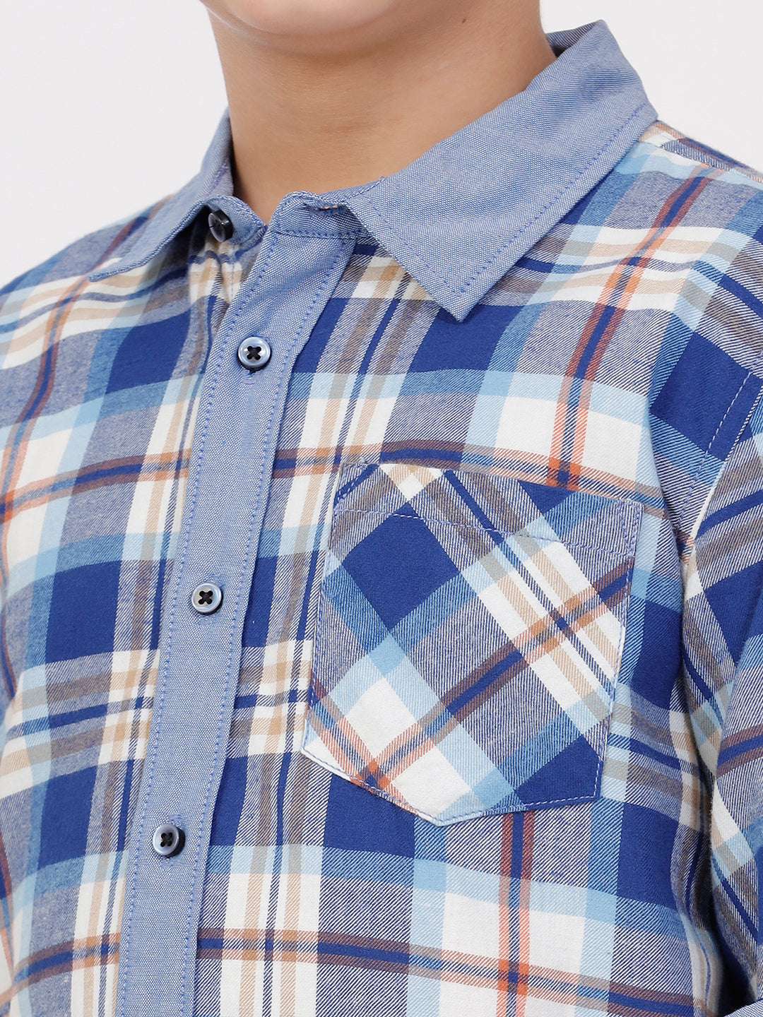 Boys Long Sleeve Shirt with Contrast Placket and Cuff
